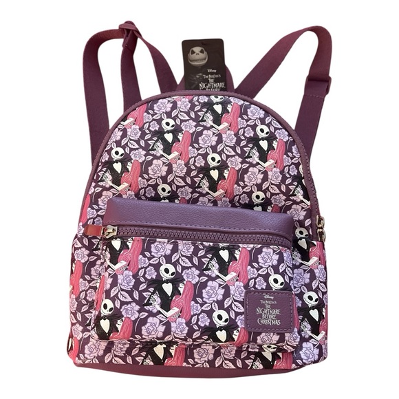 Disney Bioworld Nightmare Before Christmas Mini Backpack Jack Sally Purple - Picture 1 of 9